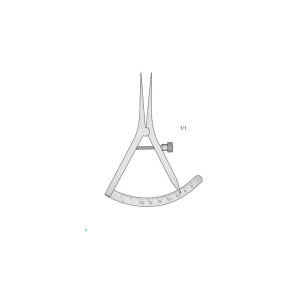 Castroviejo Caliper, 8cm, Curved, 40mm Measuring Range Castroviejo Caliper, 8cm, Curved, 40mm Measuring Range
