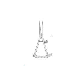 Castroviejo Caliper, 8cm, 20mm, Curved, Measuring Range Castroviejo Caliper, 8cm, 20mm, Curved, Measuring Range