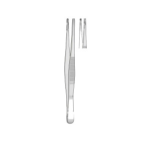 Tissue forceps Standard, 1X2 Teeth, Straight Tissue forceps Standard, 1X2 Teeth, Straight