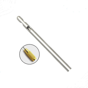 Two Leteral Hole One Central Hole Cannula, Threaded Fitting Two Leteral Hole One Central Hole Cannula, Threaded Fitting