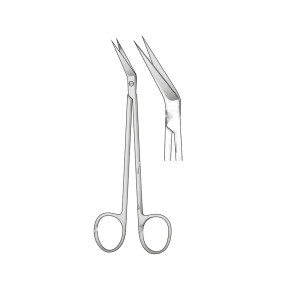 Locklin Gum Scissors, Angled, 16cm