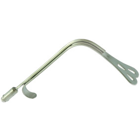 WIEDER BREAST AND FACIAL RETRACTOR / TONGUE DEPRESSOR, SERRATED, WITH FIBER OPTIC LIGHT GUIDE WIEDER BREAST AND FACIAL RETRACTOR / TONGUE DEPRESSOR, SERRATED, WITH FIBER OPTIC LIGHT GUIDE