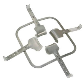 Kirschner abdominal retractor complete, 2 x blades 55x40mm, 2 x blades 65x50mm, frame 380x380mm Kirschner abdominal retractor complete, 2 x blades 55x40mm, 2 x blades 65x50mm, frame 380x380mm