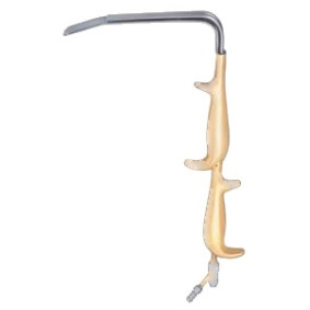 Tebbetts Breast Augmentation Fiber Optic Retractor, With Double Handle and Smooth End Tebbetts Breast Augmentation Fiber Optic Retractor, With Double Handle and Smooth End